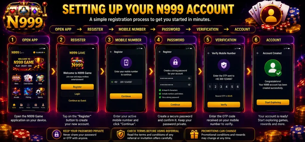 N999 Game wallet and account features